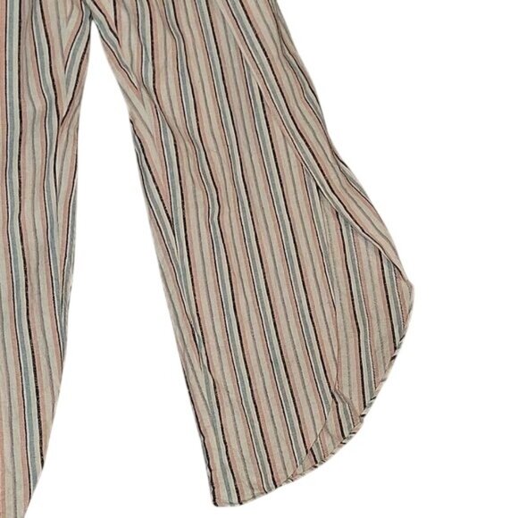 DREW Striped Strapless Flowy Wide-Leg Jumpsuit Elastic‎ Waist Bohemian Chic S - Picture 4 of 8